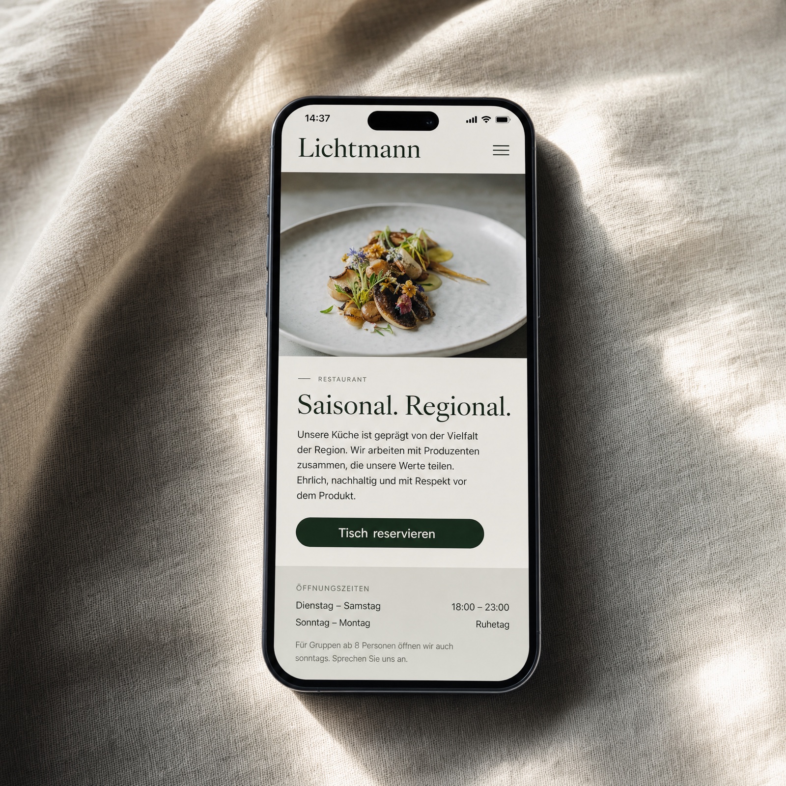 Mobile responsive Webseite