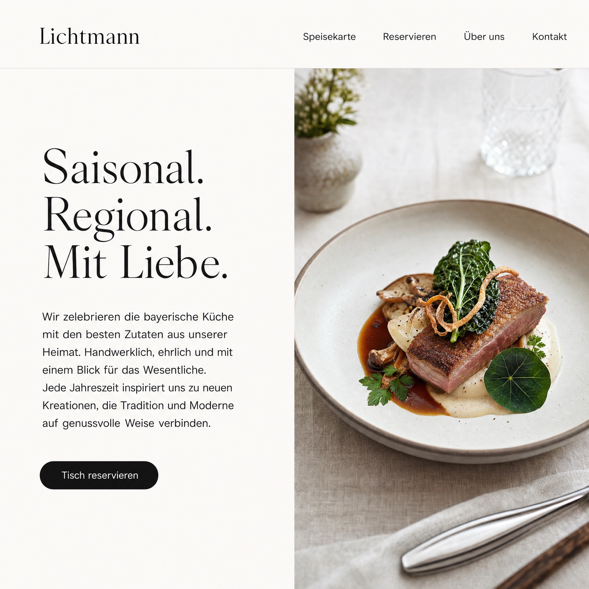 Restaurant Lichtmann — editorial Webseite